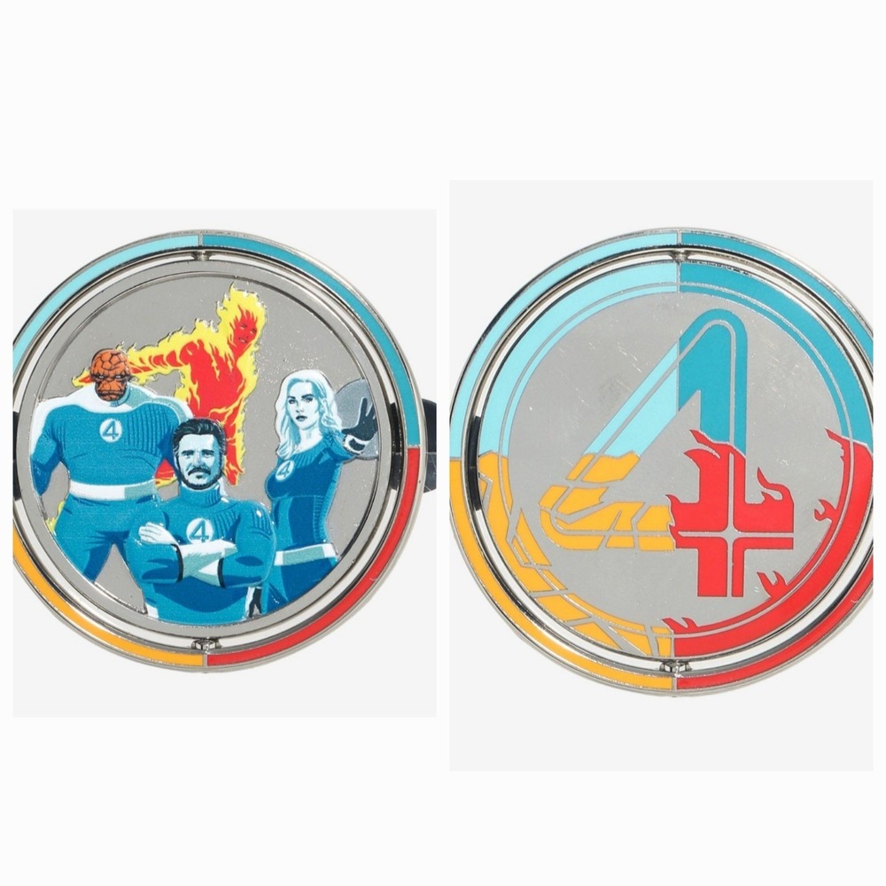 NEW! Marvel Fantastic Four 4 First Steps Spinning Enamel Pin Logo Metal